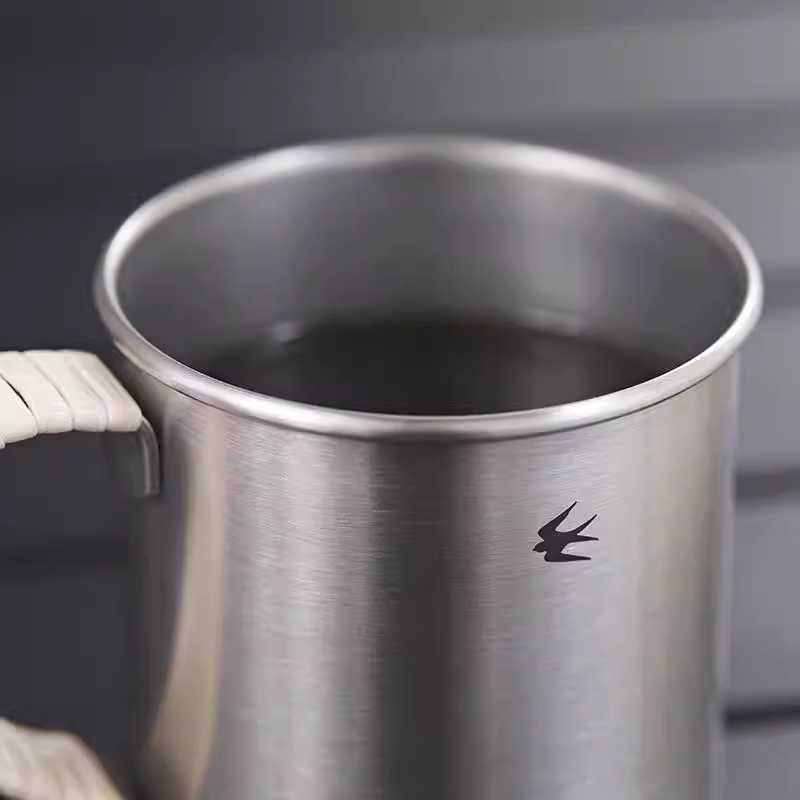 Ly nước bằng thép không gỉ kiểu Nhật Bản TSUBAME, chất liệu mây tre đan, dùng ngoài trời, cắm trại, kiểu dáng chim én, dùng uống cà phê