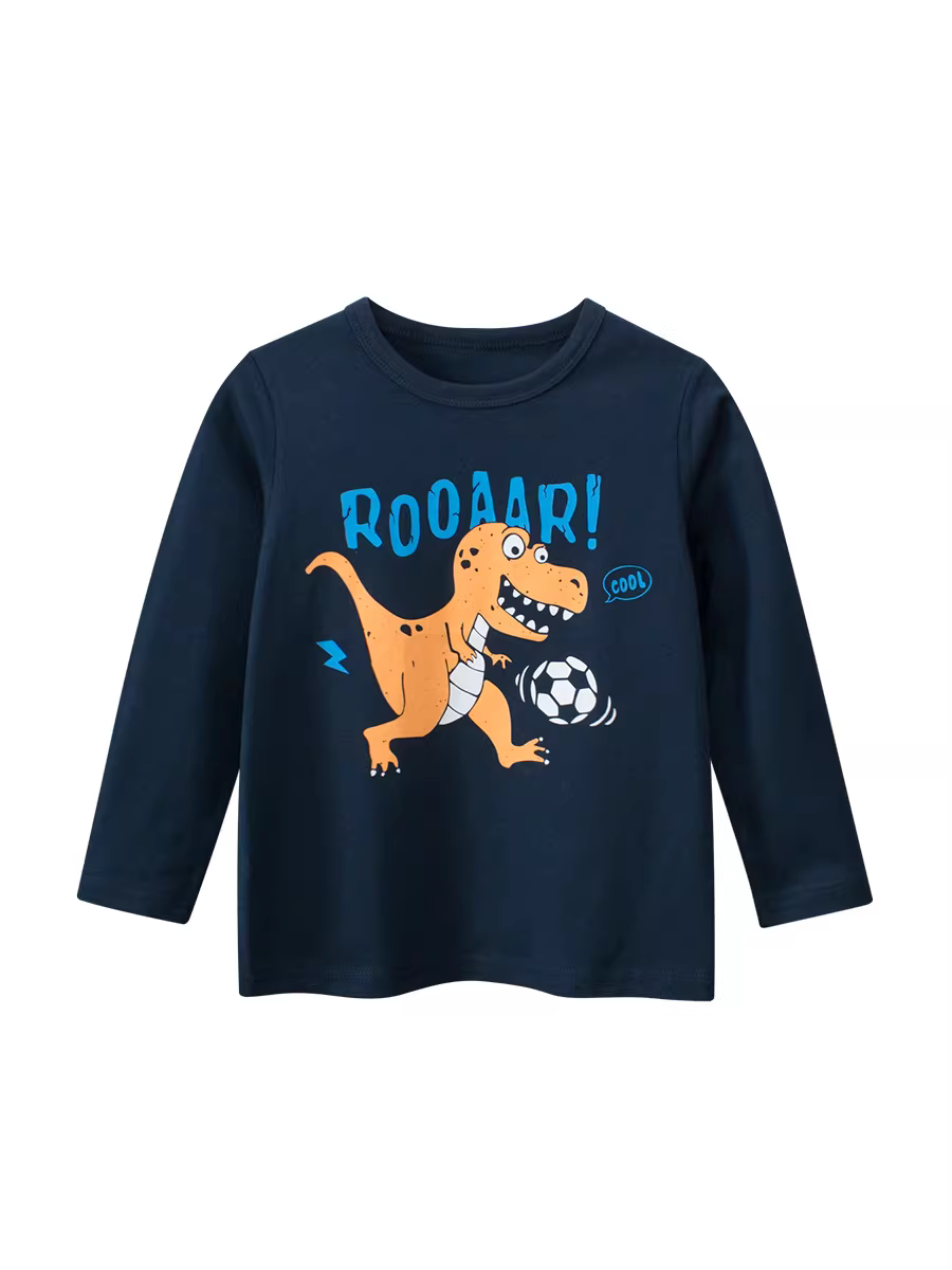 Áo thun dài tay bé trai quần áo trẻ em mùa xuân 2025 phong cách Hàn Quốc mới áo trẻ em đơn giản cotton nguyên chất áo lót trẻ em