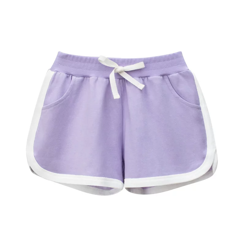 Quần đùi cotton thuần chất mùa hè cho bé 2025, kiểu dáng thời trang, quần thể thao trẻ em, quần bé gái chất liệu mỏng, màu trơn, dài đến đầu gối, thích hợp mặc ngoài trời