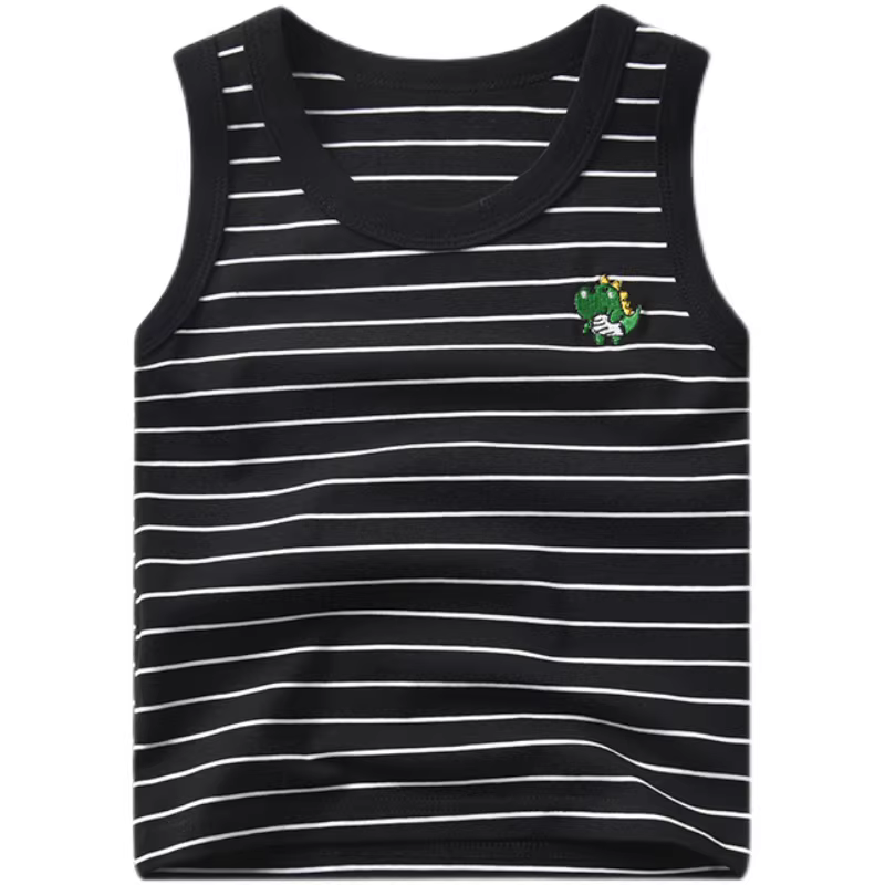 Áo thun bé trai không tay chất liệu cotton nguyên chất, thời trang mùa hè, kiểu dáng mỏng nhẹ dành cho trẻ từ 1-3 tuổi, kiểu dáng trẻ trung.