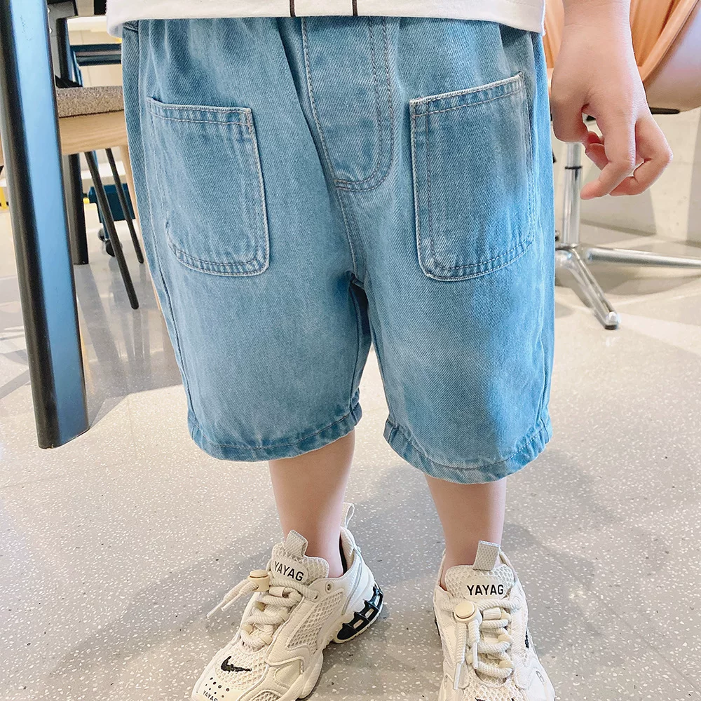 Quần jeans trẻ em hè 2025, quần trẻ em nam, quần casual trẻ em, quần đùi trẻ nhỏ, kiểu Hàn Quốc, thời trang, quần đùi năm phần