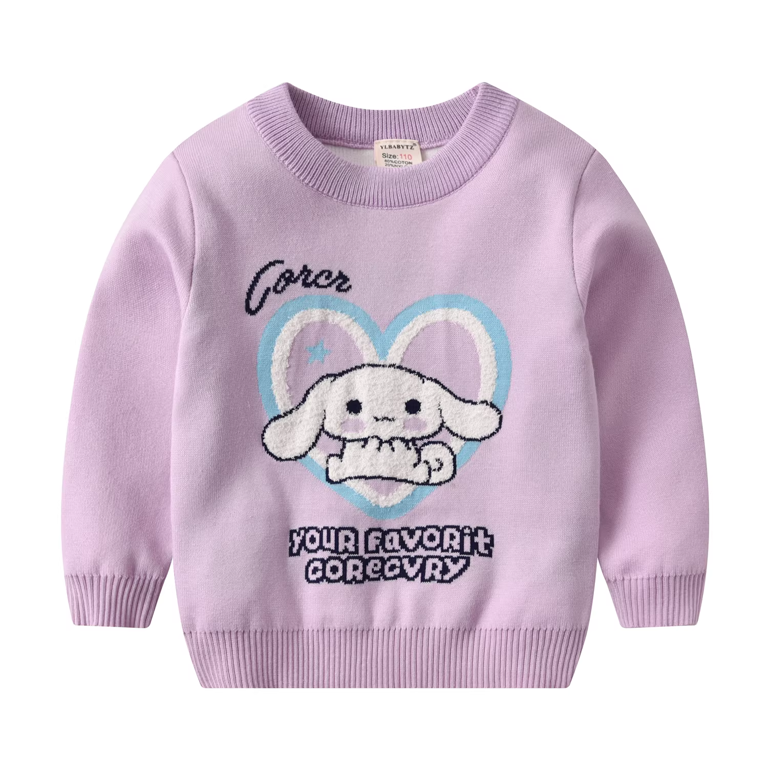 Áo len bé gái Xuân 2025 Mẫu mới Thời trang Áo khoác trẻ em Áo thun cổ tròn trẻ em Áo len bé gái