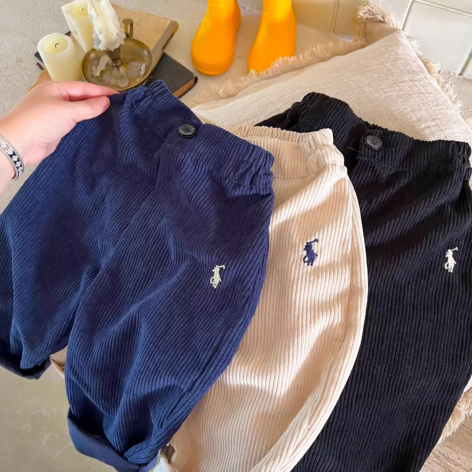 Quần dài mùa xuân trẻ em phong cách Hàn Quốc 2025, quần kaki nam bé trai, quần vải bố trẻ em thời trang, quần trẻ em sành điệu