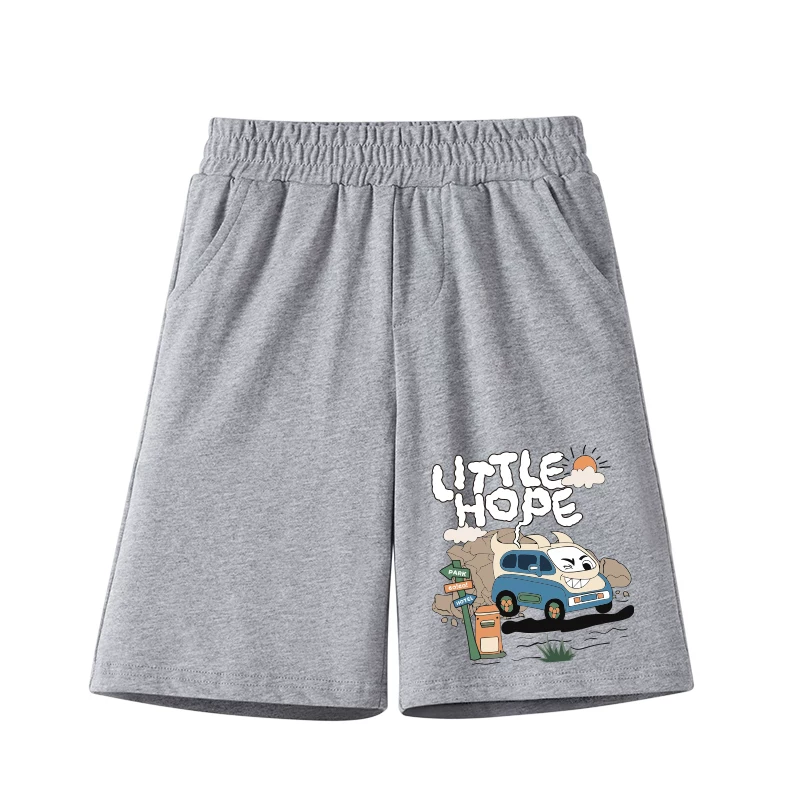 Quần short bé trai 100% cotton nguyên chất, kiểu dáng mỏng nhẹ mùa hè, thích hợp mặc ngoài trời, xu hướng thời trang du lịch, quần lửng rộng rãi thoải mái mới năm 2024.