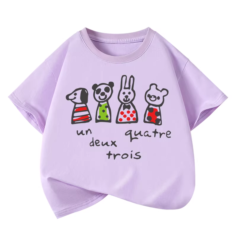 Áo thun ngắn tay Little Hope dành cho bé gái, chất liệu cotton nguyên chất, mùa hè, thương hiệu thời thượng, dáng rộng, quần áo phong cách tươi mới dành cho bé gái, hợp thời trang.