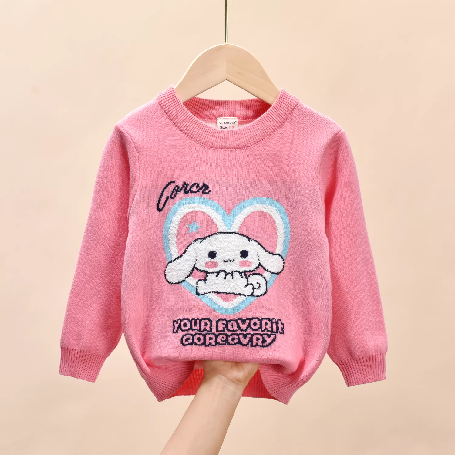 Áo len bé gái Xuân 2025 Mẫu mới Thời trang Áo khoác trẻ em Áo thun cổ tròn trẻ em Áo len bé gái