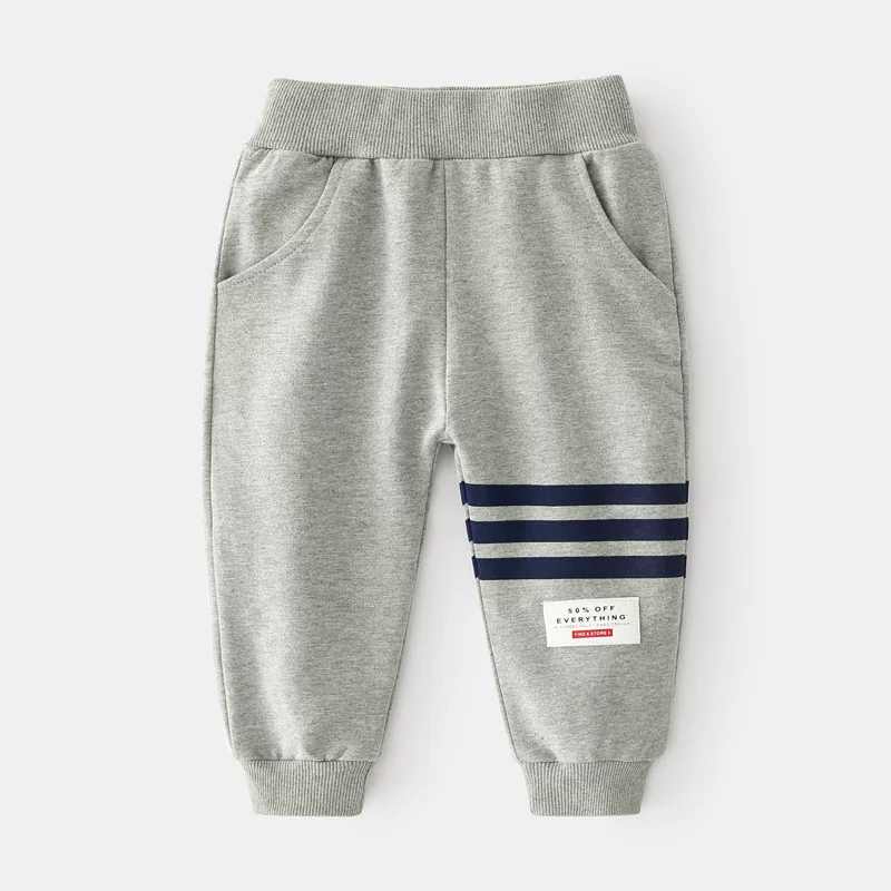 Quần bé trai kiểu xuân thu, quần thể thao mỏng cho trẻ em, quần dài cotton nguyên chất, quần thường ngày cho bé mặc ngoài trời, hợp thời trang.