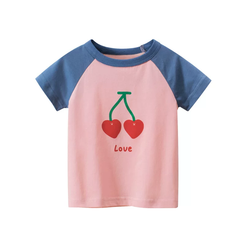 Áo thun cotton ngắn tay cho bé gái, mẫu mới hè 2025, dành cho trẻ mới biết đi và trẻ sơ sinh, áo nửa tay thời trang cho bé từ 2-9 tuổi