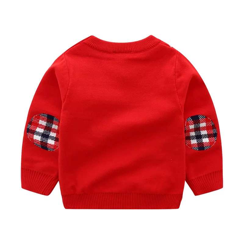 Áo len bé trai mùa xuân đông 2025 họa tiết Giáng sinh, tuần lộc, dệt jacquard, phong cách Âu Mỹ, áo len cotton hai lớp cho bé gái