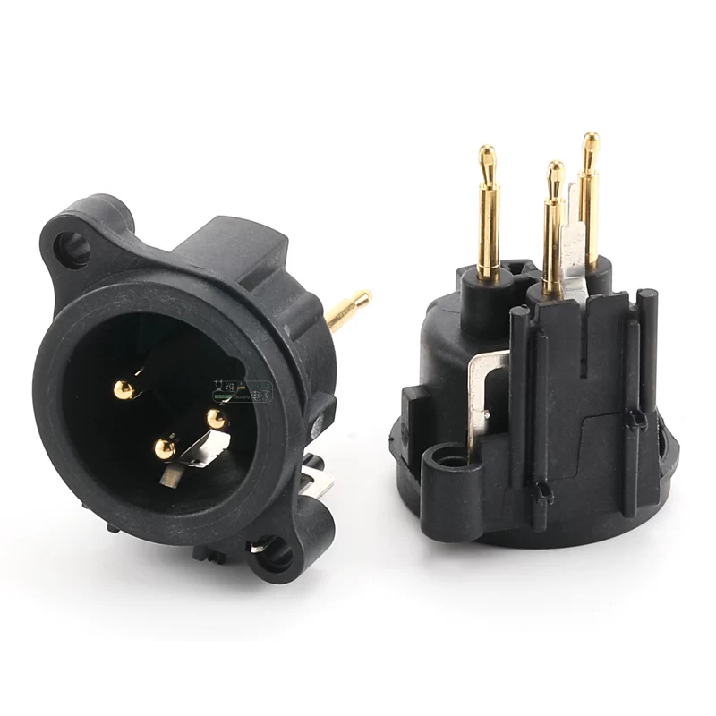 Youquke NC3MAV ba chân XLR đầu nối đực XLR bảng mạch khuếch đại dọc PCB hàn cáp âm thanh XLR