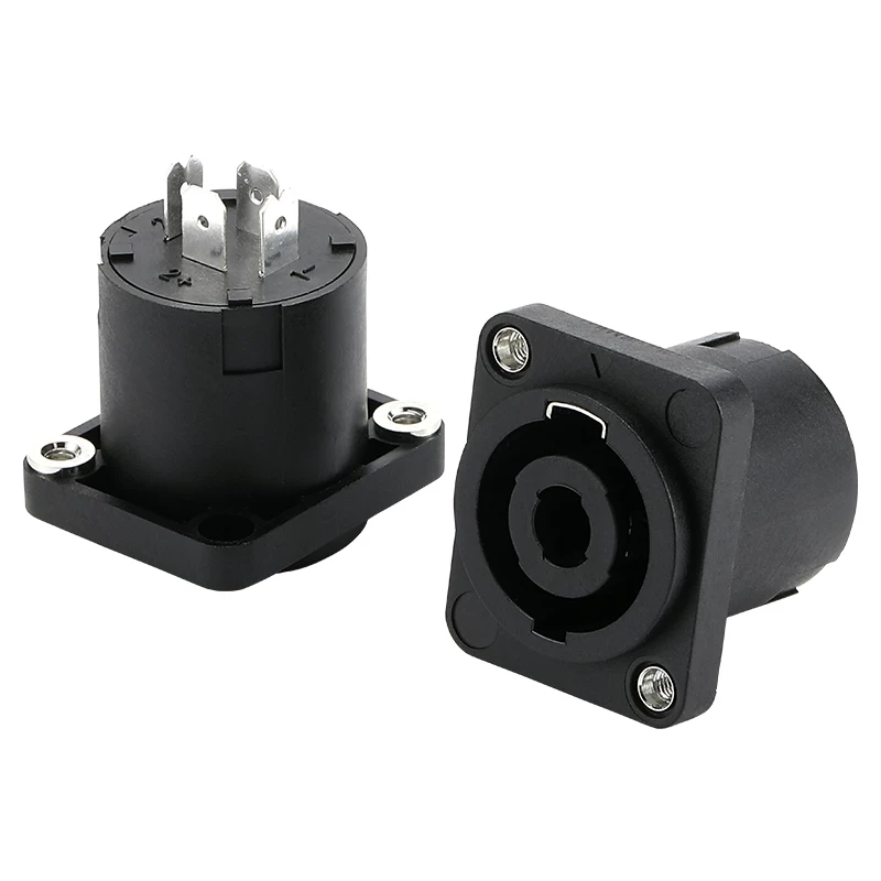 AVSSZ bốn lõi loa chuyên nghiệp ổ cắm ohm khuếch đại XLR đầu nối âm thanh jack loa D-loại ổ cắm vuông nhỏ 4