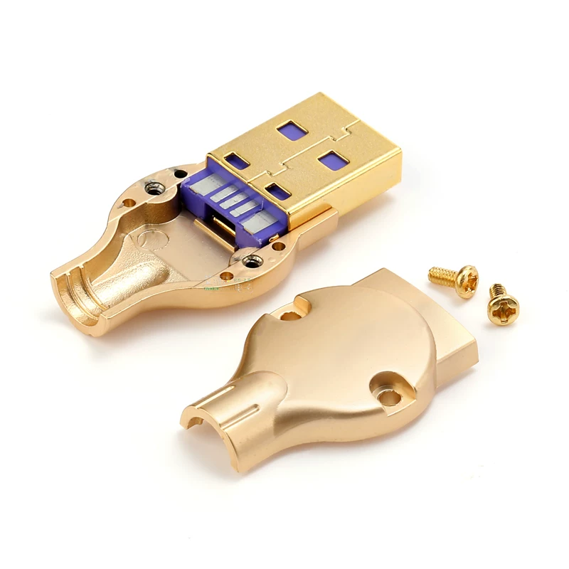 Cáp sạc điện thoại di động cao cấp DIY, đầu nối USB3.0 mạ vàng dày, loại A đực, dòng điện 6A, đầu nối ngắn kiểu B, dây hàn 2