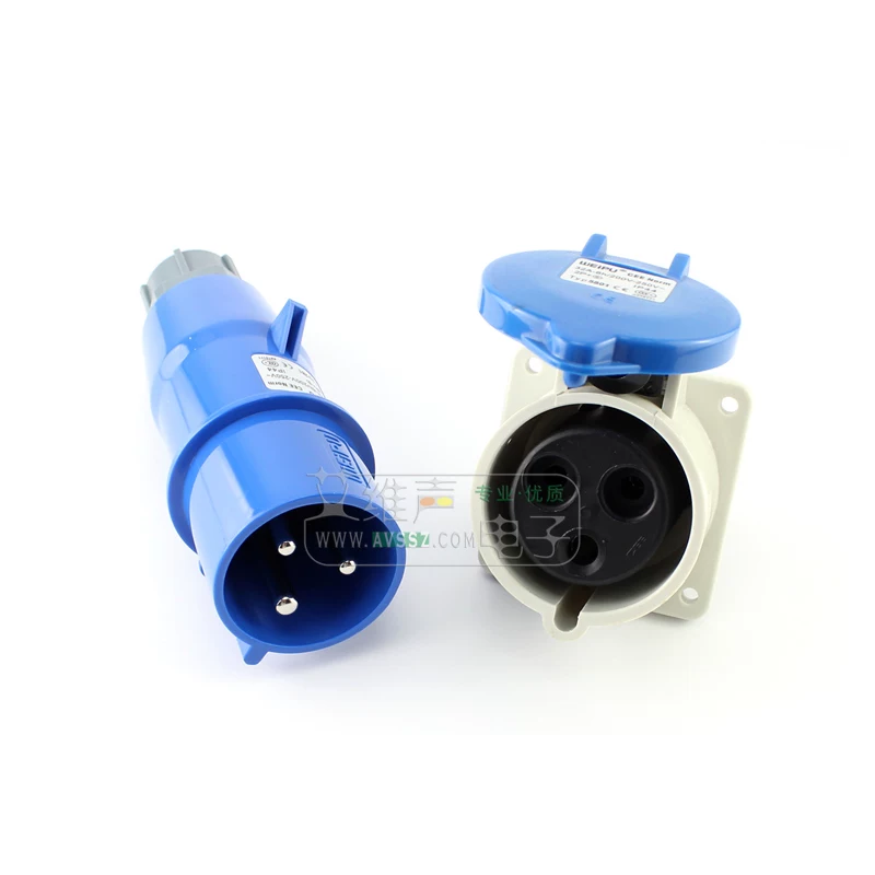 Ổ cắm công nghiệp WEIPU chính hãng TYP5801 đầu nối công nghiệp ổ cắm hàng không 32A 3 lõi giấu kín chống nước