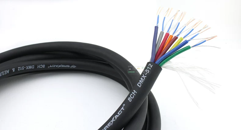 Đài Loan Risheng Rainbow 8 kênh cáp đa lõi chiếu sáng sân khấu DMX512 đường dây điều khiển đa kênh đèn pha di chuyển chùm tia LED