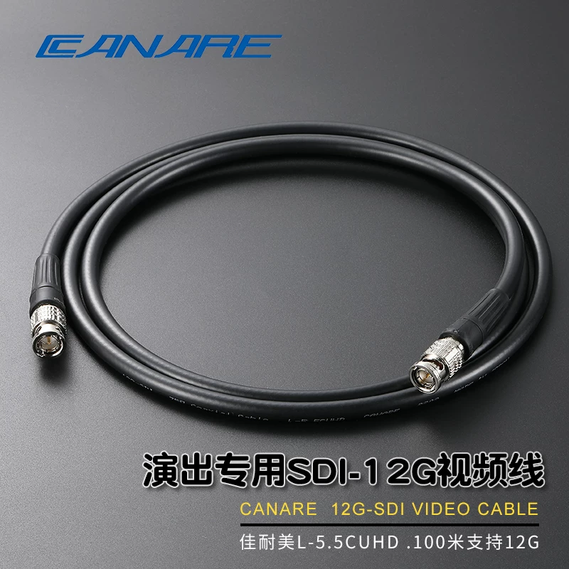 Cáp tín hiệu độ nét cao SDI 12G canare, cáp video đồng trục kỹ thuật số L-5.5CUHD, đầu nối BNC Q9