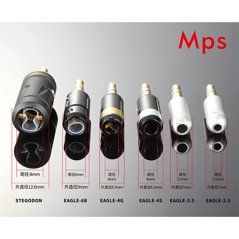 Miễn phí vận chuyển Đài Loan MPS cao cấp audiophile đồng thau mạ vàng 3.5mm tai nghe cáp ghi âm Eagle-6b kết nối âm thanh kép