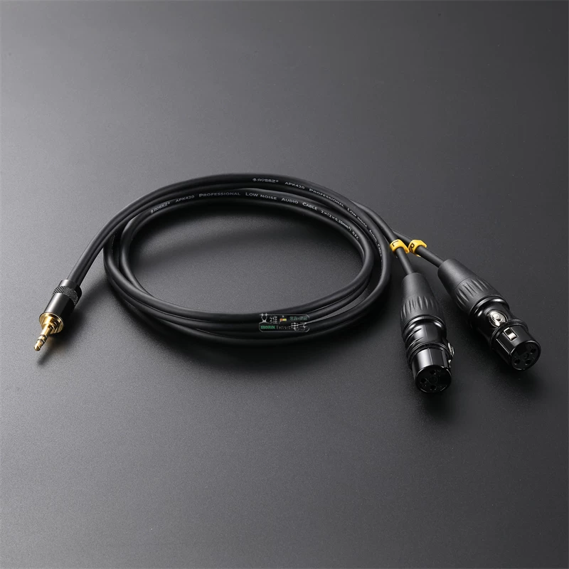 REAN kép XLR sang 3.5mm đầu cắm âm thanh cáp tai nghe stereo máy tính micro màu đen mạ vàng