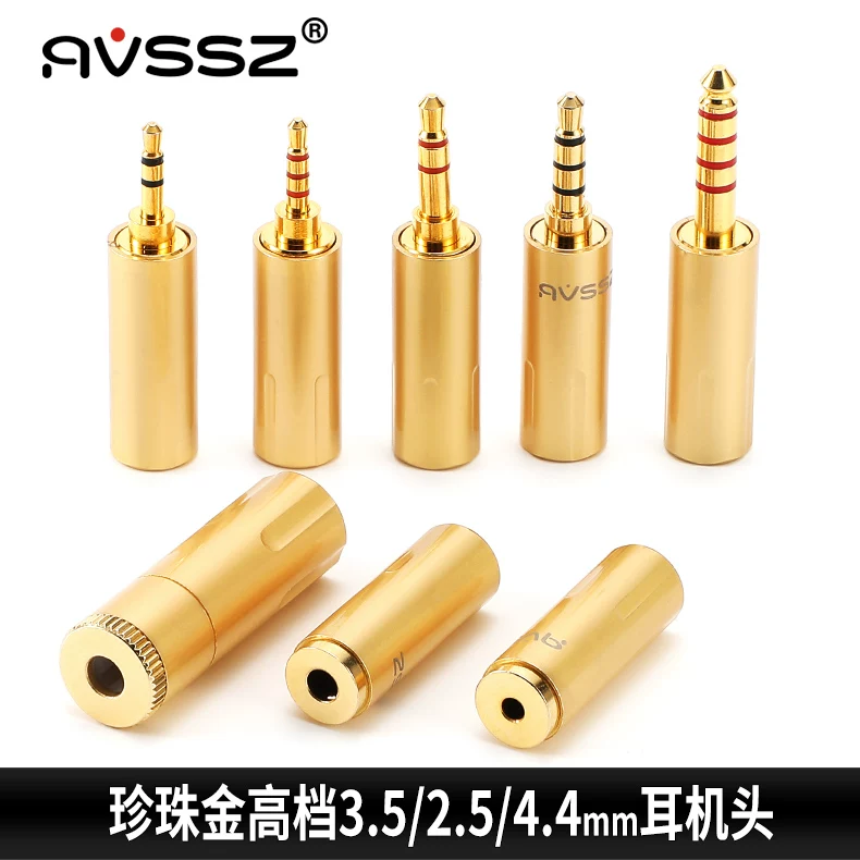 AVSSZ cao cấp mạ vàng 4.4mm 3.5 bốn cực cân bằng đầu nối nữ 2.5 cáp nối dài bộ chuyển đổi ổ cắm nữ cho điện thoại di động
