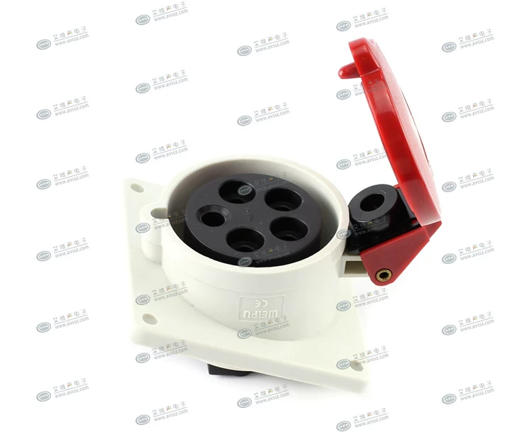 WEIPU TYP3823 ổ cắm công nghiệp hàng không 32A hộp phân phối loại xiên giấu kín IP44 5 lõi 3P+N+E