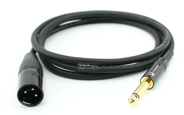 REAN 6.5mm lõi kép sang XLR đầu đực 6.35mm sang XLR cáp micro mixer cáp âm thanh màu đen mạ vàng