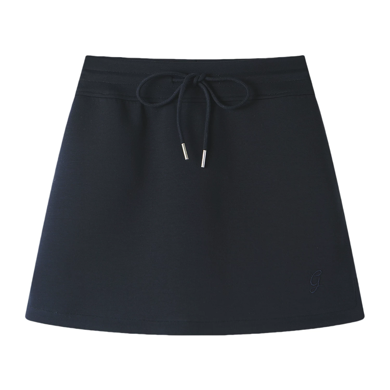 Váy eo thun có dây rút màu xám giảm tuổi theo phong cách Hàn Quốc dành cho nữ, váy bodycon cạp cao thể thao mùa xuân.