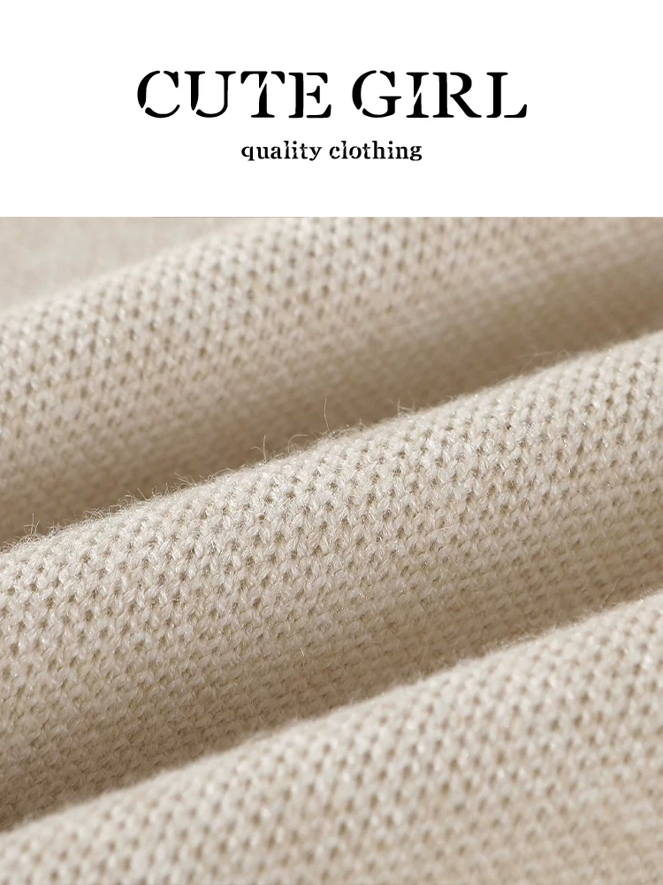 Áo len cổ tròn jacquard lấy cảm hứng từ hoạt hình của CuteGirl dành cho nữ, mùa thu đông, kiểu dáng thời trang, dáng rộng, giản dị, đa năng, áo giảm tuổi tác.
