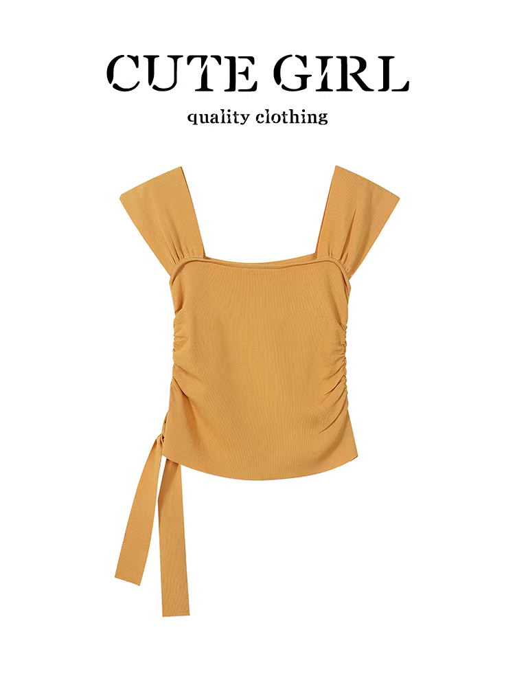 Áo yếm dáng ôm cổ vuông kiểu Hàn Quốc dành cho nữ, áo ngắn mùa hè kiểu dopamine