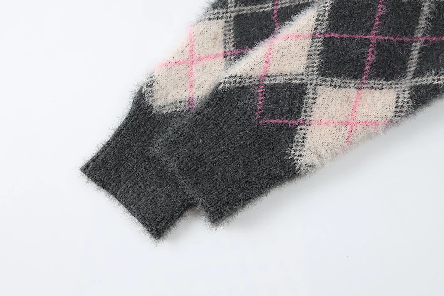 Áo khoác cardigan dệt kim CuteGirl, phong cách lười biếng, áo len mohair kẻ sọc mềm mại và mượt mà dành cho nữ, phong cách mới mùa xuân và mùa thu 2025