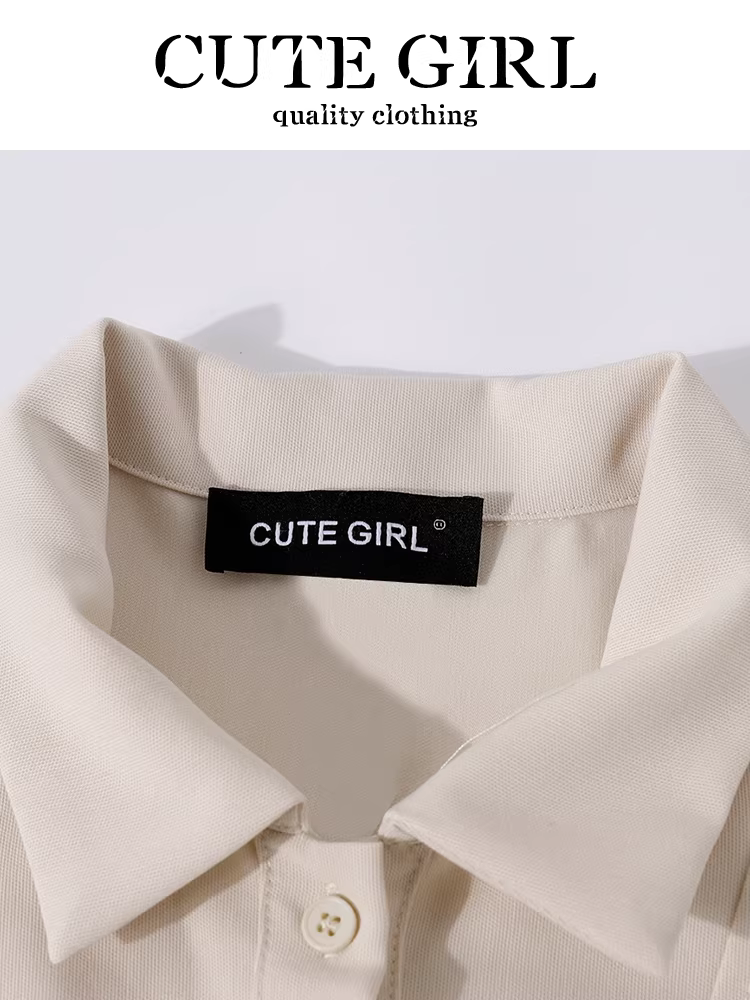 Váy kiểu Hàn Quốc thể thao, cổ polo, tay phồng dành cho nữ, thiết kế mùa hè với eo thon và chân váy xếp ly tôn dáng.