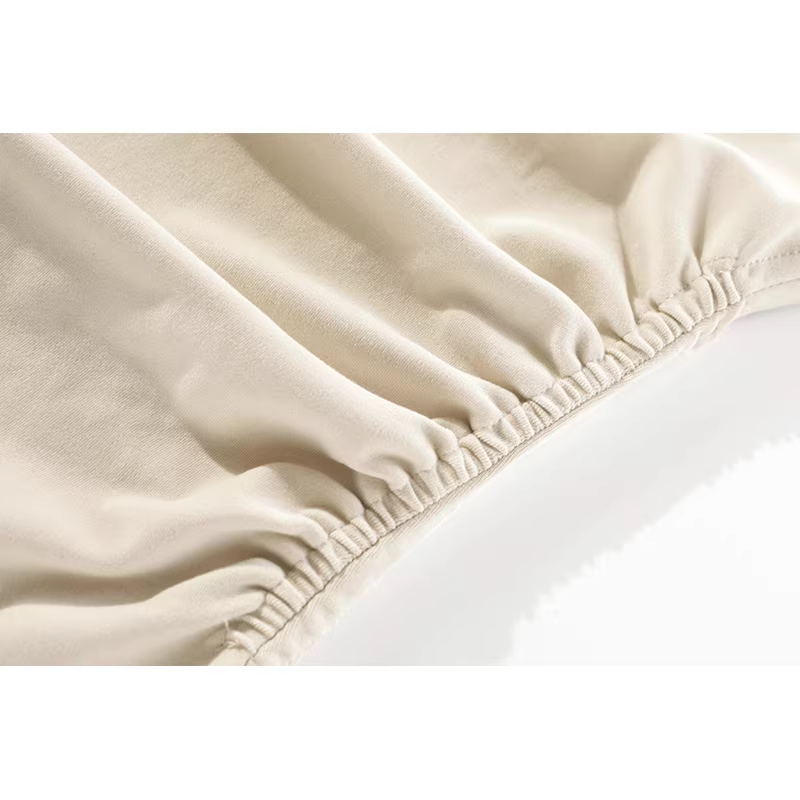 CuteGirl Váy màu mơ dáng ôm eo thanh lịch kiểu Pháp dành cho nữ, váy dài kiểu áo thun dệt kim thon gọn eo mùa hè.