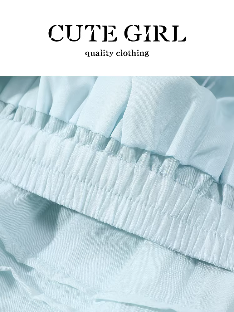 Váy xếp tầng kiểu Hàn Quốc dễ thương dành cho nữ, váy xếp tầng eo co giãn đa năng mùa hè