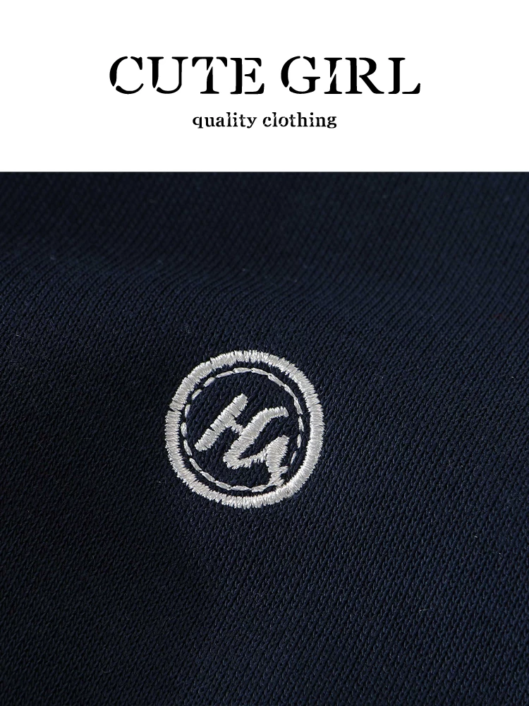 Áo len màu xanh phong cách preppy của CuteGirl có khăn choàng, cổ tròn, áo kiểu dáng rộng rãi, giản dị, đa năng, giảm tuổi tác cho nữ mùa thu đông