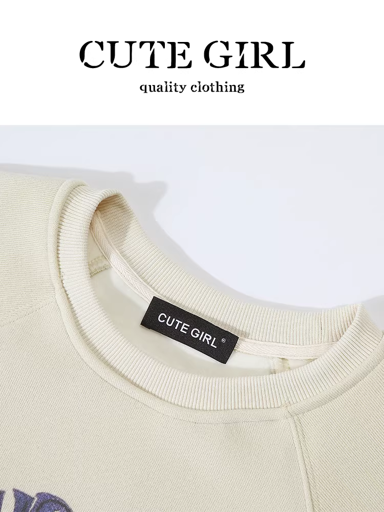 Áo len cổ tròn in hình hoạt hình nhỏ nhắn dễ thương dành cho nữ, mùa thu đông, áo cao cấp, đa năng, giảm tuổi tác