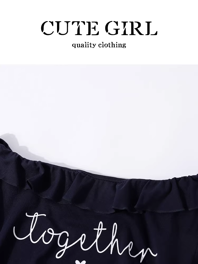 Áo thun dài tay in họa tiết kiểu Mỹ của CuteGirl dành cho nữ, áo trễ vai dáng ôm thanh lịch mùa thu