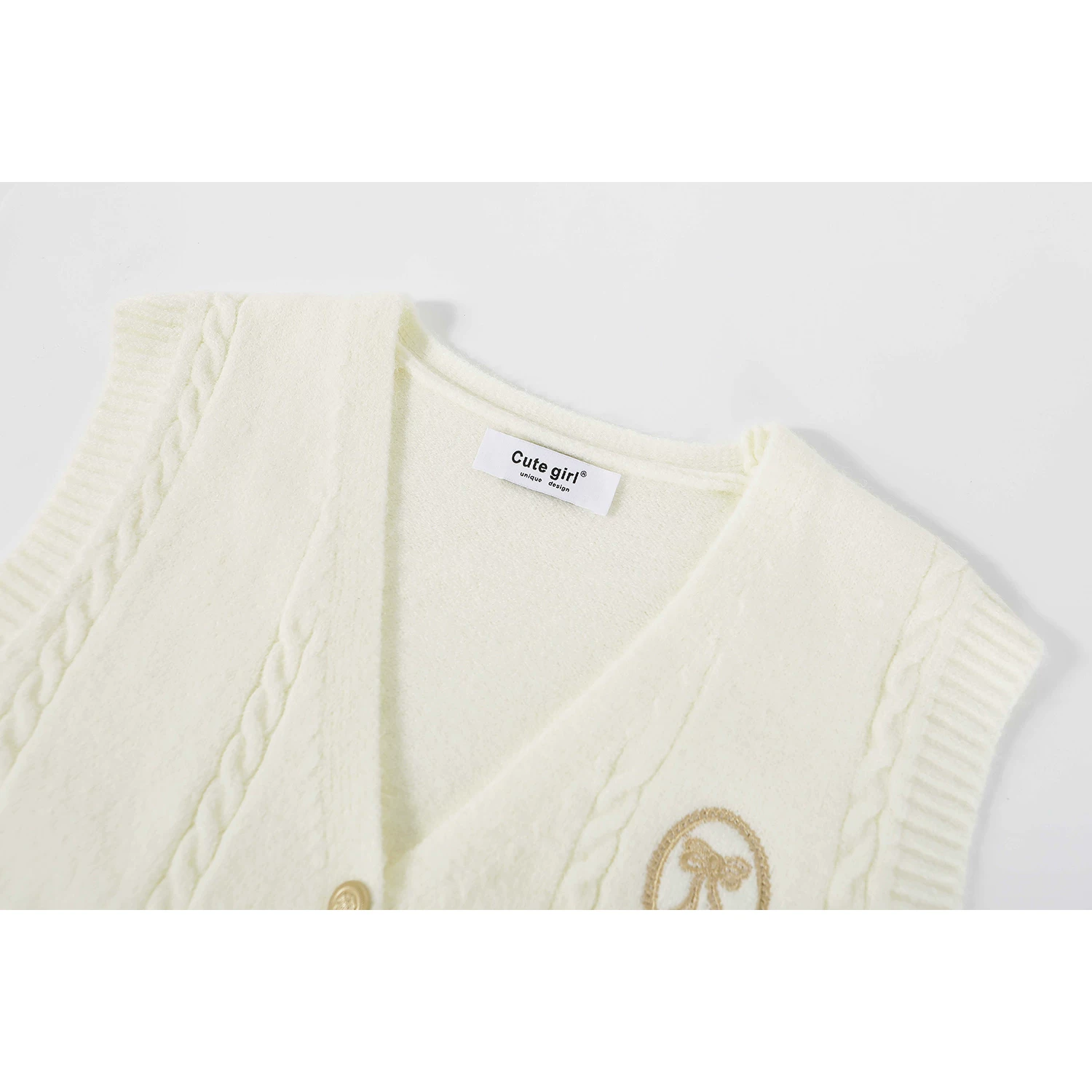 Áo cardigan dệt kim giảm tuổi tác theo phong cách preppy của CuteGirl dành cho nữ, phối lớp mùa xuân với áo sơ mi dài tay, bộ hai món