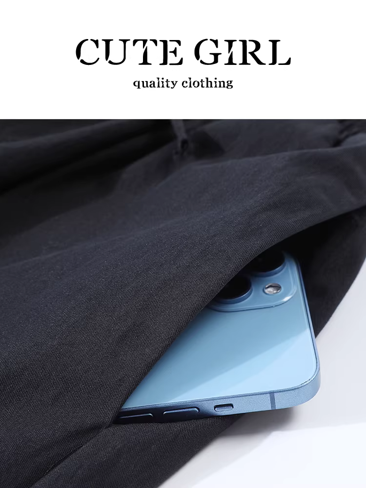 Váy eo thun cổ điển phong cách Hàn Quốc dành cho nữ, thiết kế mùa thu, váy ô dù lưng cao, thon gọn, đa năng và độc đáo.