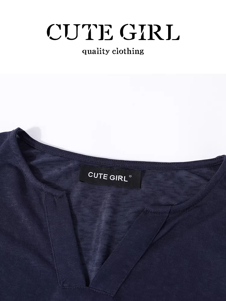 Bộ trang phục giảm tuổi tác CuteGirl dành cho nữ vào đầu mùa thu: khăn choàng, áo thun dài tay, váy chữ A lưng cao, bộ hai mảnh