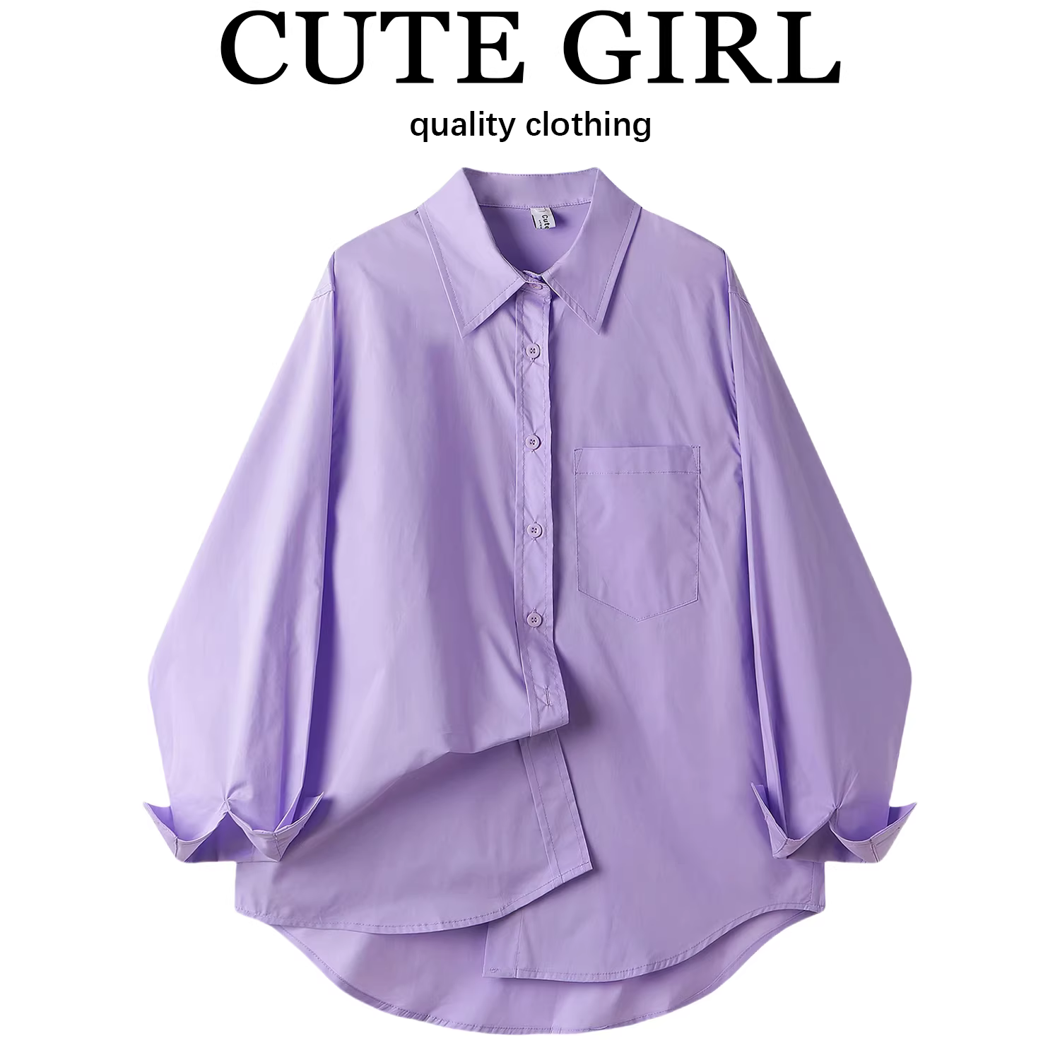 Áo sơ mi chống nắng màu tím cổ polo phong cách Pháp độc đáo và sang trọng dành cho nữ, áo sơ mi phong cách lười biếng mùa xuân hợp thời trang