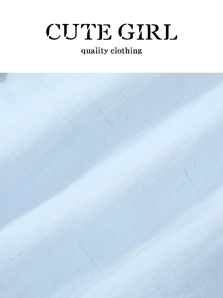 Bộ trang phục phong cách Hàn Quốc dành cho nữ, áo chống nắng màu xanh mùa hè có dây đeo và quần short cạp cao, bộ ba món