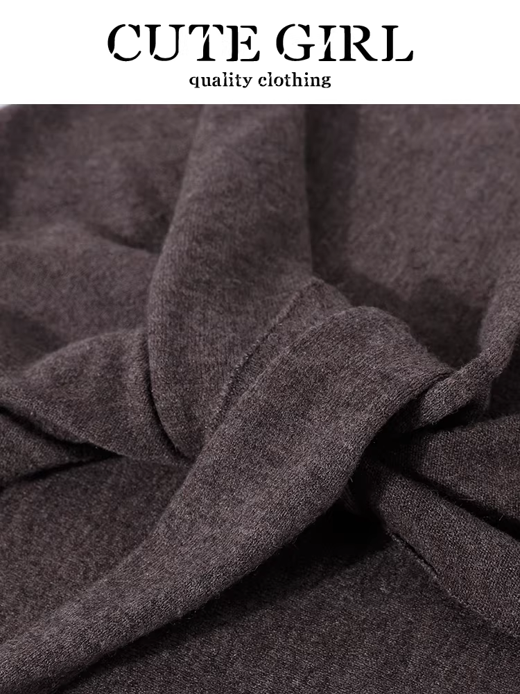 Váy dệt kim sọc hai mảnh dễ thương dành cho nữ, đầu thu, thanh lịch, dáng rộng, tôn dáng, đa năng