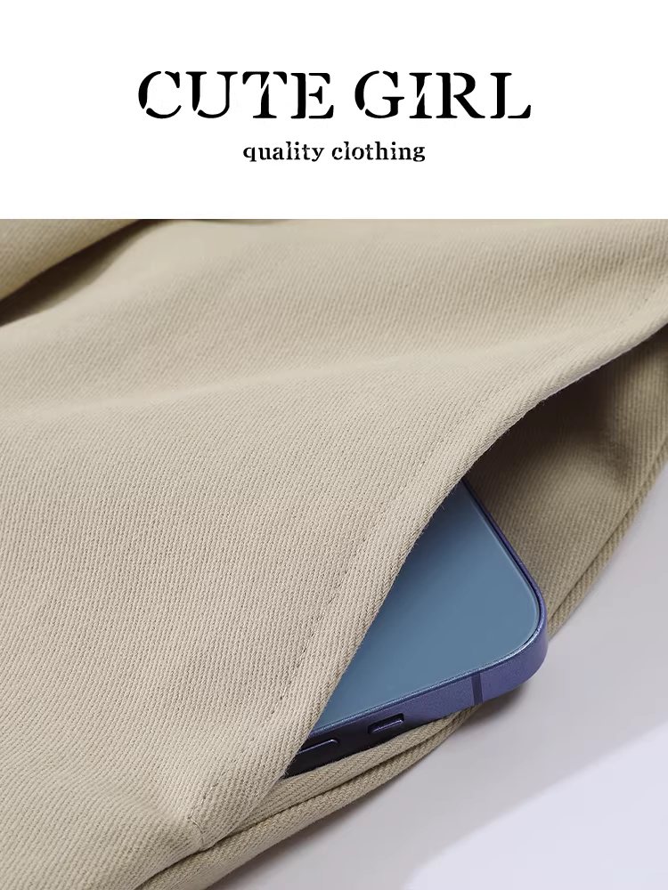 Quần âu dáng thẳng cổ điển kiểu Mỹ có ren dành cho nữ, phong cách mùa thu, cạp cao, tôn dáng, quần ống rộng mềm mại