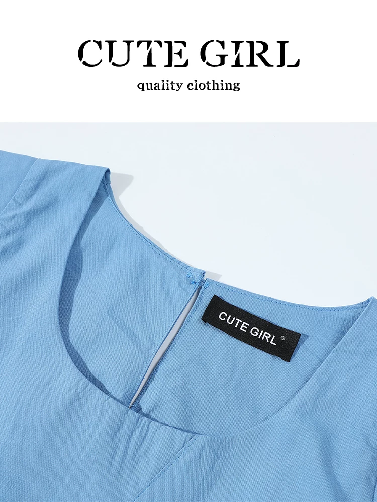 Áo vest không tay cổ chữ U xù lông màu xanh phong cách Hàn Quốc dễ thương dành cho nữ, áo dáng rộng đa năng thanh lịch mùa hè
