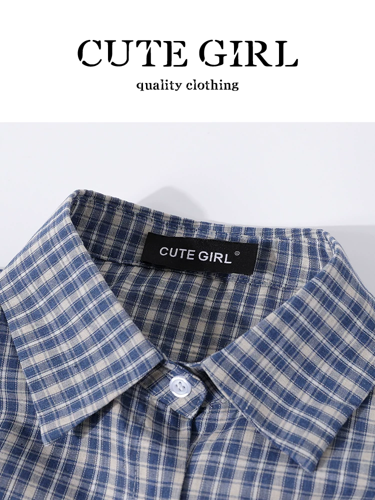 CuteGirl trông rất xinh trong bộ trang phục nhỏ nhắn này dành cho phụ nữ vào đầu mùa thu: bộ ba món gồm áo sơ mi dài tay kẻ sọc, áo vest và váy.