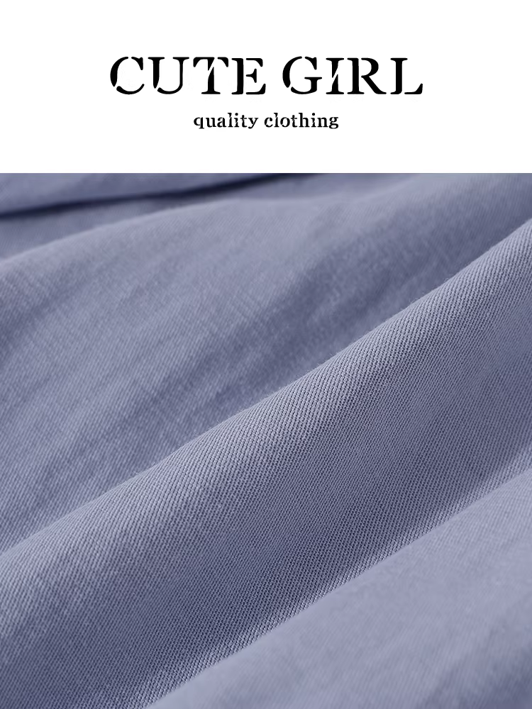 Áo sơ mi cổ polo có nút bên màu xanh phong cách Hàn Quốc dành cho nữ, áo sơ mi đa năng thường ngày mùa thu có thắt lưng