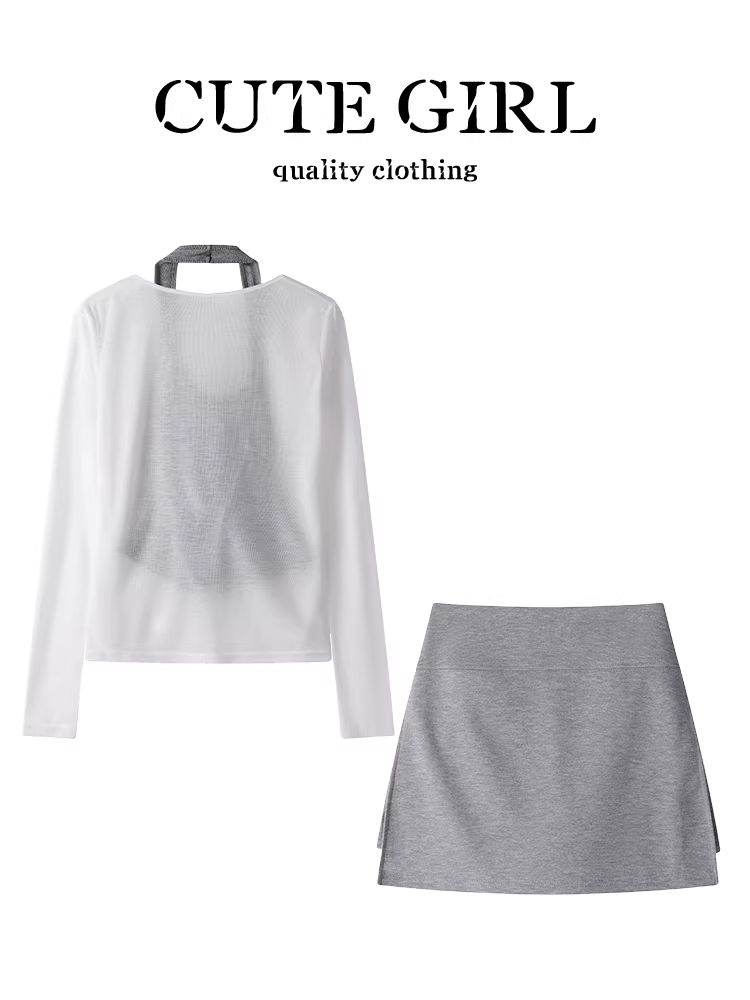 Bộ trang phục phong cách dễ thương và thoải mái dành cho nữ, áo khoác mỏng chống nắng mùa hè, áo vest, váy ba món