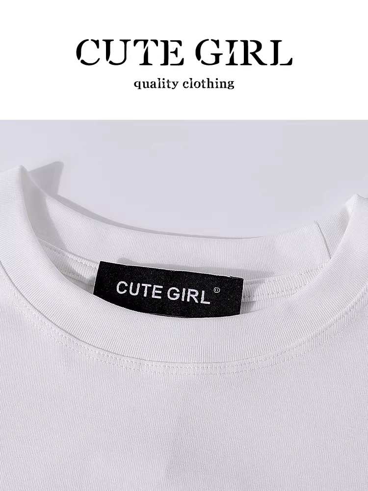 Áo thun ngắn tay màu trắng in hình chú chó con hoạt hình đơn giản phong cách Hàn Quốc dành cho nữ mùa hè cổ tròn thanh lịch giảm tuổi tác