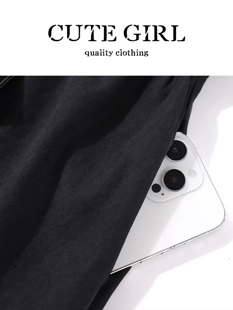 Váy chữ A màu đen phong cách Hàn Quốc có thắt lưng dành cho nữ, váy xòe đa năng eo cao thanh lịch mùa thu