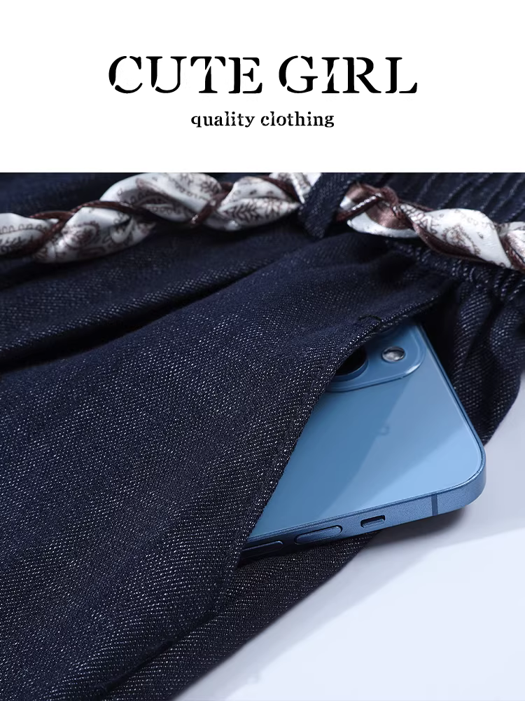 Quần thường ngày có dây thun co giãn phong cách Hàn Quốc dành cho nữ, thiết kế mùa thu, quần cạp cao, giảm béo, quần lửng đa năng.