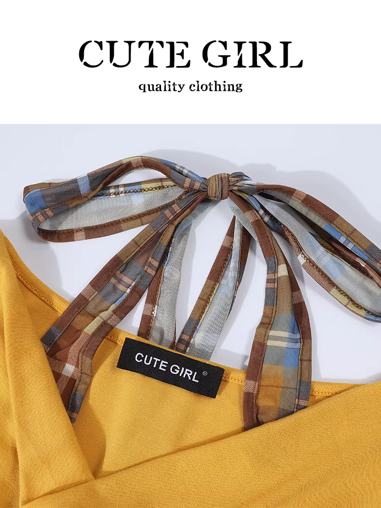 Áo thun ngắn tay giả hai mảnh kiểu Hàn Quốc dễ thương dành cho nữ, thiết kế mùa hè với áo thun có eo thon