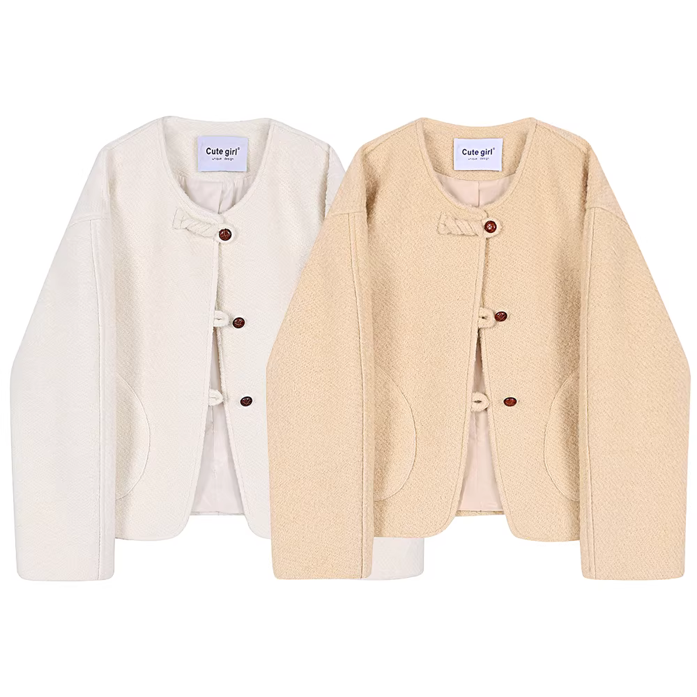 Áo khoác nữ kiểu Pháp bằng vải tweed, thanh lịch và thời trang, phong cách dễ thương dành cho mùa thu đông 2025.